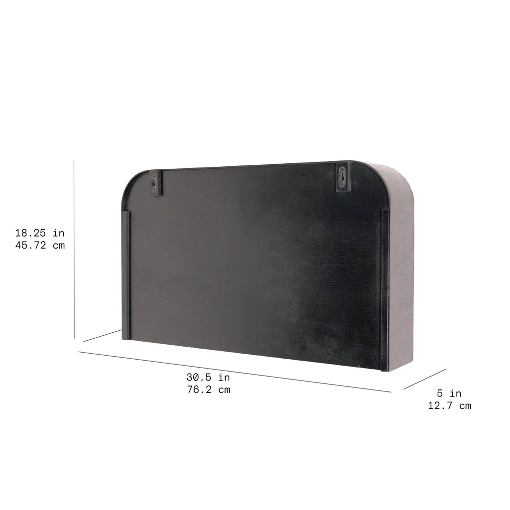 Beautiful Wooden Wall-Mounted Cubby Shelf, Black, 30.5 in x 18.25 in