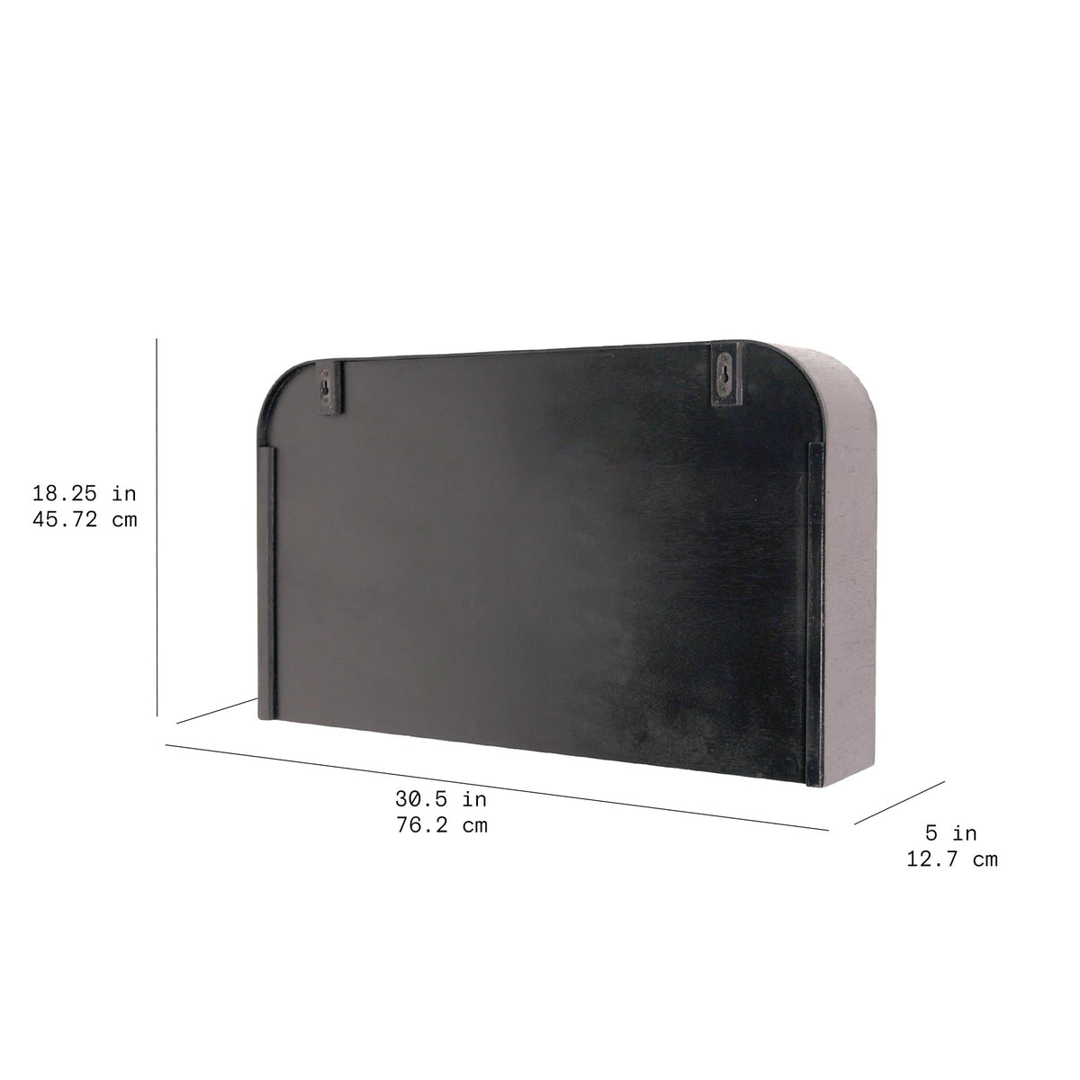 Beautiful Wooden Wall-Mounted Cubby Shelf, Black, 30.5 in x 18.25 in