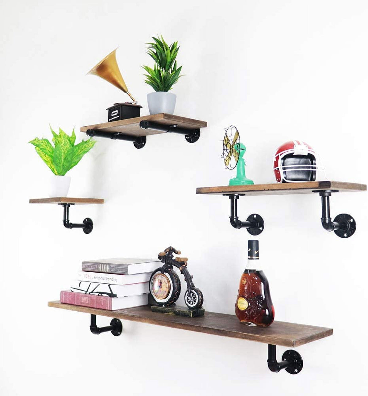 ATT Industrial Pipe Floating Shelf Rustic Vintage Display Rack