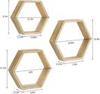HexaHome 11.3” x 14.8” Rustic Floating Shelves 6-Tier Honeycomb Wood (6 Count)