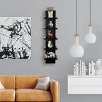 5 Tier Wall Shelf Unit, Black Wall Shelf, Multifunctional Display Floating Shelf, Bedroom and Home Decor Organizer