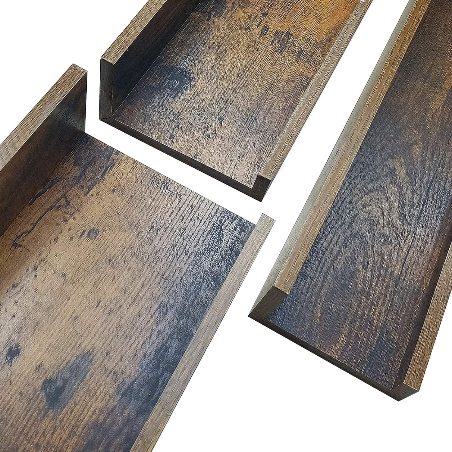 Floating Shelves Set of 3, 36 inch Wall Mounted Picture Ledge Shelf for Home, Office, Bedroom, Living Room, Kitchen Decor, Brown