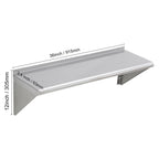 VEVOR 12" x 36" Stainless Steel Shelf, Wall Mounted Floating Shelving with Brackets, 250 lbs Load Capacity Commercial Shelves, Heavy Duty Storage Rack for Restaurant, Kitchen, Bar, Home, and Hotel