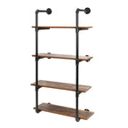 Industrial Pipe Shelving Wall Mounted Rustic Metal Floating Shelves, Steampunk Real Wood Book Shelves For A Living Room, Supermarket, Bedroom