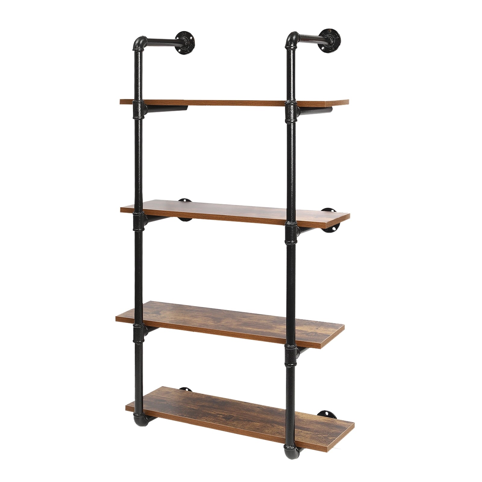 Industrial Pipe Shelving Wall Mounted Rustic Metal Floating Shelves, Steampunk Real Wood Book Shelves For A Living Room, Supermarket, Bedroom
