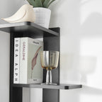 Danya B. Alvar Corner 4-Tier Floating Ledge Column Wall Shelf - Black