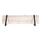 Kate and Laurel Soloman Wooden Floating Wall Shelves, Set of 2, White and Black, Decorative and Functional Floating Shelf for Storage and Display on Wall