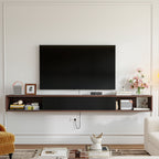 ​​FloatiCasa 78" Floating TV Stand Wall Mounted Floating TV Shelf for TVs up to 78" Entertainment Center with Sliding Doors & Cable Management