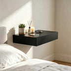 Wall Mount Shelf with Hidden Compartment, 15.75x11.02in, Requires Drilling Floating Shelves, Concealed Storage for Books, Plants, Wall Decor(Black)