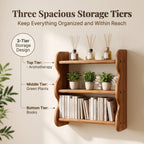 iFaveorr Solid Wood Floating Shelves for Wall 3-Tier, Rustic Wall Shelves Wall Mounted Storage Rack, Farmhouse Decor Floating Shelves Display for Apartment, Living Room and Bedroom