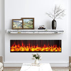 SHYFOY 48" Fireplace Mantel Mirrored Floating Shelf with Faux Diamond Inlay Accent Shelf for Wall Decor