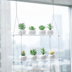 3-Tier Window Plant Shelves 16 Inch, Acrylic Adjustable Hanging Floating Shelf, Window Sill Extender for Indoor Plants