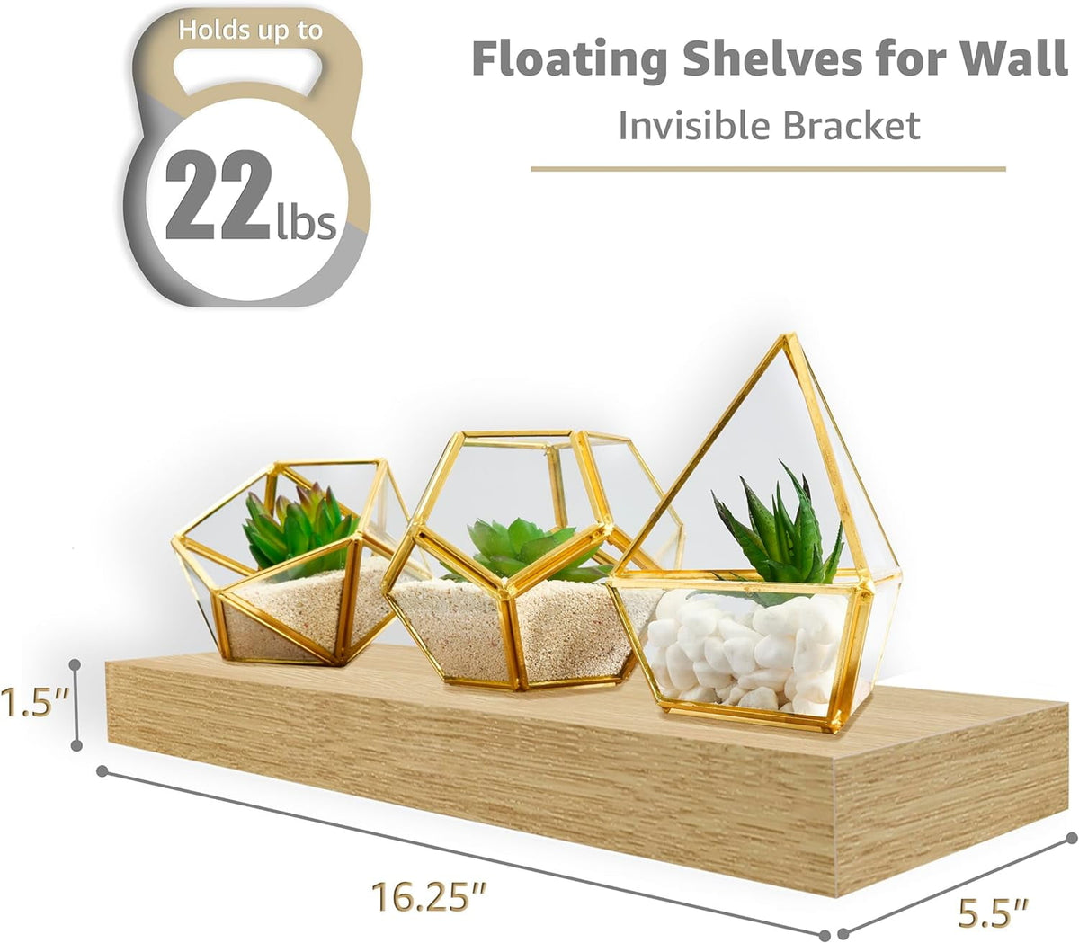 Sorbus Floating Shelves, Wall Shelves for Bedroom, Kitchen, Living Room, Bathroom Shelves Over The Toilet (4-Pack)