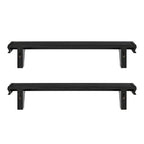 Danya B. Decorative 24" Floating Wall Décor Display Ledge Shelves – (Set of 2) - Black