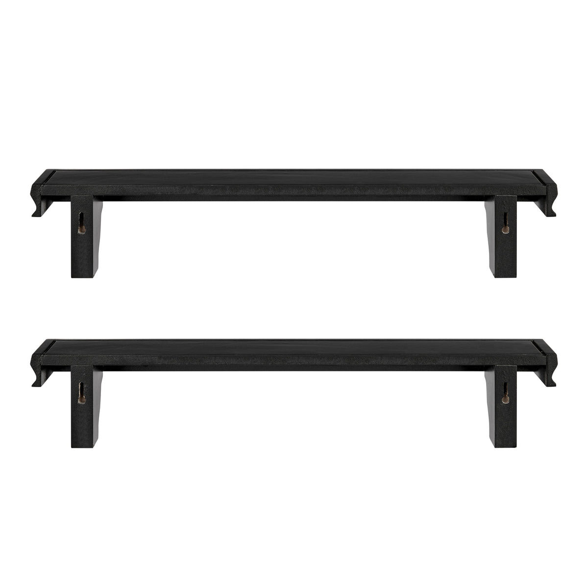 Danya B. Decorative 24" Floating Wall Décor Display Ledge Shelves – (Set of 2) - Black