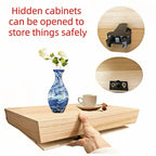 Lufushangmao Wall Hanging Shelf with Hidden Compartment, 15.75x11.02in, Requires Drilling Floating Shelves, Concealed Storage for Books, Wall Decor