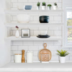 Sorbus Extra Long Floating Shelves – Set of 3 Wall-Mounted Shelves (48"x9") for Bedroom, Kitchen, Living Room, Bathroom – White Farmhouse Décor