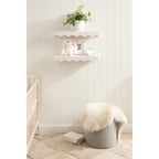 Kate and Laurel Maida Modern Decorative Wavy Wall Floating Shelves, Set of 2, 24 x 8, Pink, Functional Scalloped Kitchen and Bathroom Shelves for Above Toilet or Cute Dorm Room Bookshelves
