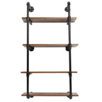 Industrial Pipe Shelving Wall Mounted Rustic Metal Floating Shelves, Steampunk Real Wood Book Shelves For A Living Room, Supermarket, Bedroom