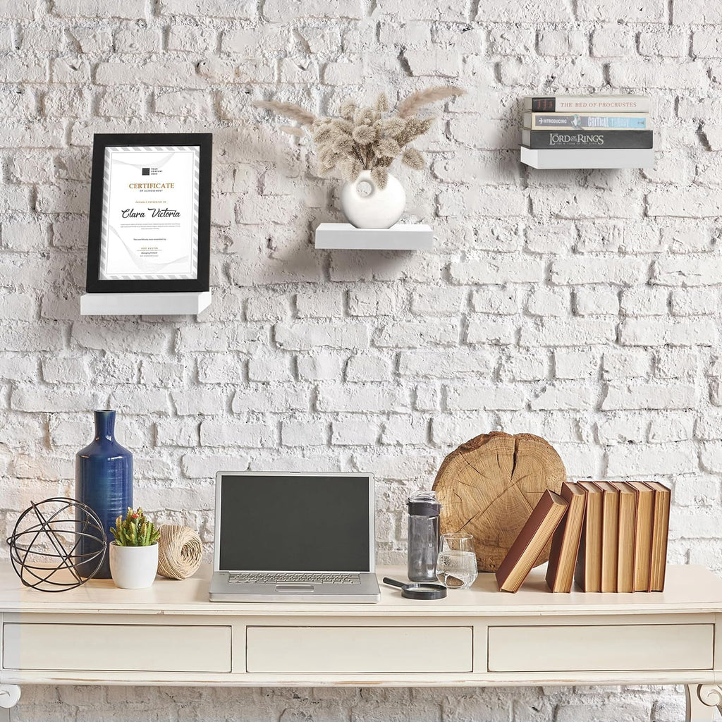 Sorbus Square Floating Shelf for Wall - 3 Small Shelves with Invisible Mounting Brackets for Living Room Decor, Bedroom, Bathroom Decor, Home & Kitchen - 9" Wall Shelf to Display Photos Trophies
