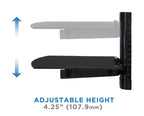 Mount-It! Floating Wall Mounted Shelf Bracket Stand 1 Shelf Tinted Tempered Glass Black