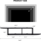 Floating TV Stand, 55" Floating TV Shelf with Storage, Floating Entertainment Center Wall Shelf for Living Room, Floating Shelf for Under TV, Bedroom, Walnu
