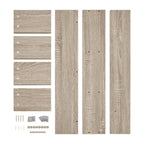 Danya B. Modern 3 Cube Floating Wall Shelf with Display Ledge - Easy to Hang Wall Mounted Triple Cubby Shelf - Oak