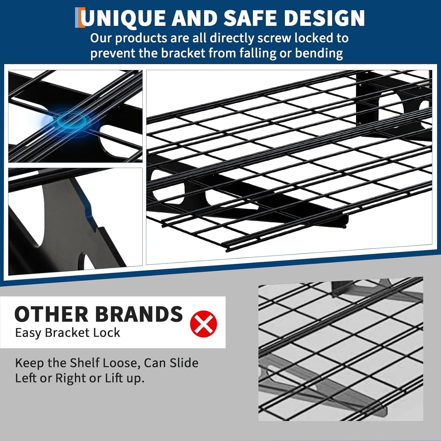 Garvee 2 Pack 2x6Ft Garage Storage Shelving Wall Mounted, 24-Inch-By-72-Inch 1600 Lbs Heavy Duty Storage Shelves, Wall Shelve Garage Storage Rack Floating Shelves Organization for Warehouse, Laundry