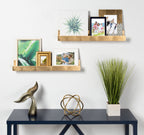 Kate and Laurel Rectangle Floating Shelves, 24", Gold