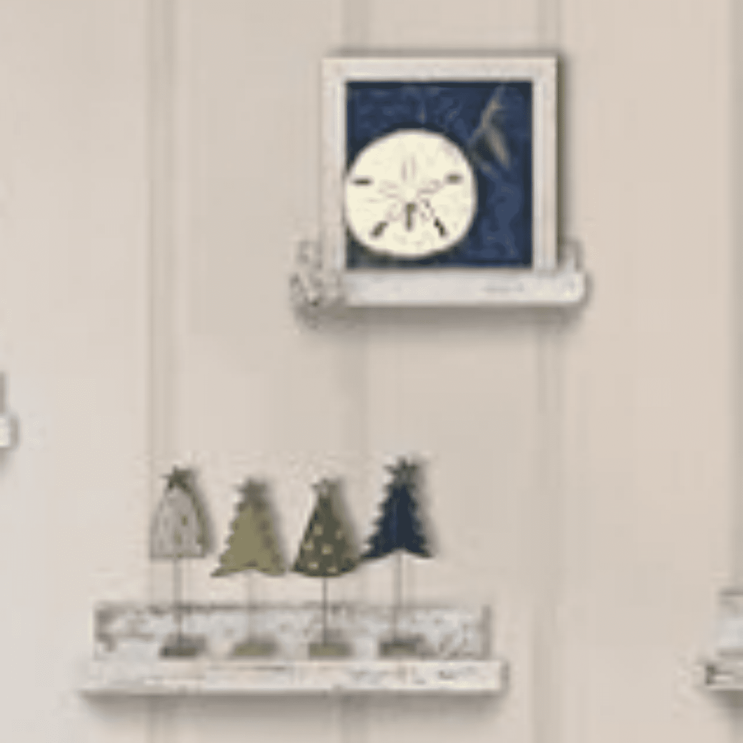 Rustic Shelves Wall-Mounted Distressed White - Farmhouse Wall Shelves 15.8 inch Wood Wall Dr Drative Small Floating Ledge Shelf for Bedroom Living Room