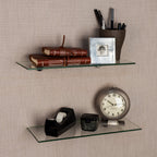 Danya B Glass Floating Shelves - Set of 2