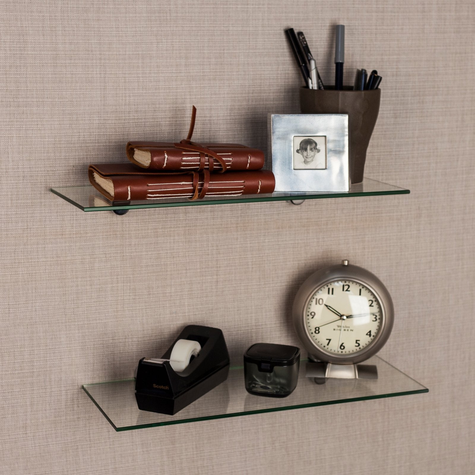 Danya B Glass Floating Shelves - Set of 2