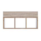 Danya B. Modern 3 Cube Floating Wall Shelf with Display Ledge - Easy to Hang Wall Mounted Triple Cubby Shelf - Oak
