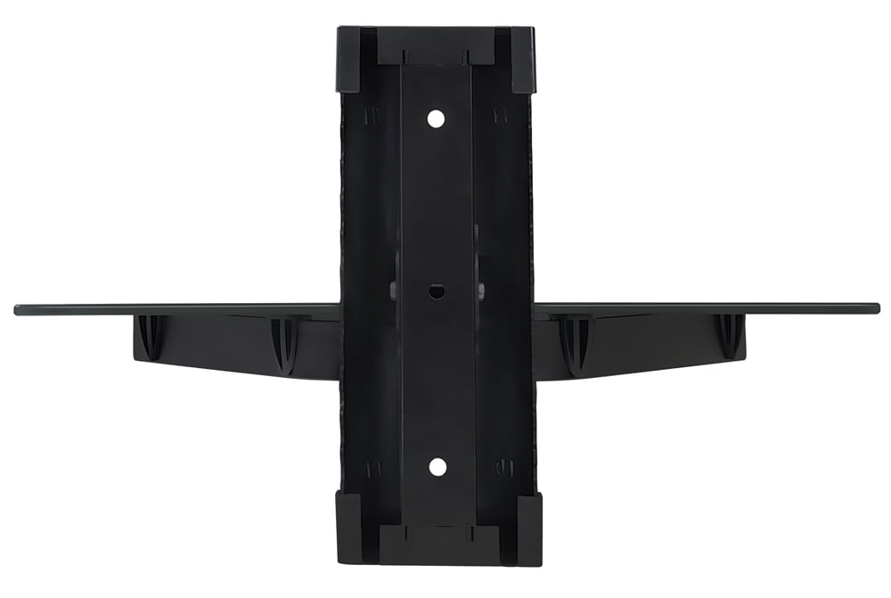 Mount-It! Floating Wall Mounted Shelf Bracket Stand 1 Shelf Tinted Tempered Glass Black