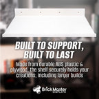 Brickmaster Displays - XL Shelves Floating Shelves for Building Block Display - Compatible as a Lego Display Shelf - Floating Shelves for Wall - Works with Major Building Blocks - Black, 2-Pack