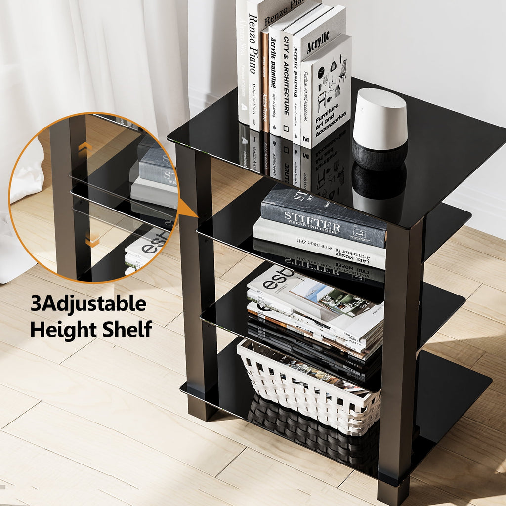 FITUEYES Metal Floating Shelves, 23.6" x 17.9", Black