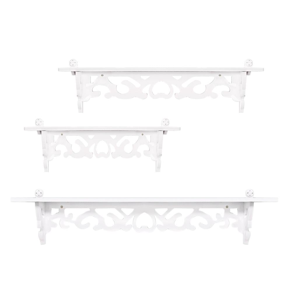 YLSHRF Display Wall Shelf, Wall Shelves,Set of 3 Shabby Floating Wall Shelves Bookshelf Display Wall Shelf Storage Rack