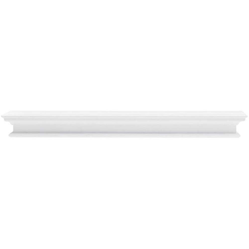 Beaumont Lane Modern Wood Extra Long Floating Wall Shelf in Pure White, Assembled