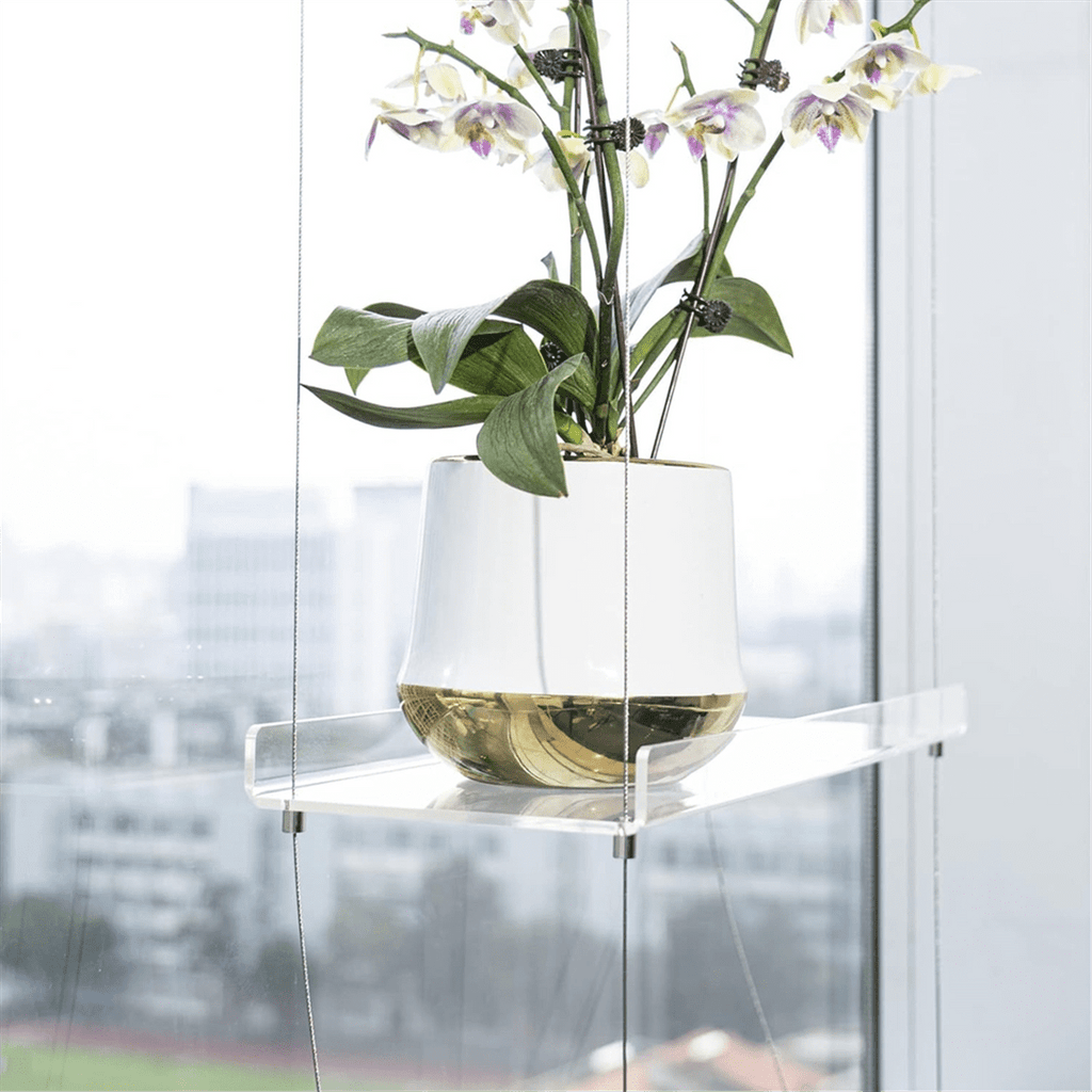 3-Tier Window Plant Shelves 16 Inch, Acrylic Adjustable Hanging Floating Shelf, Window Sill Extender for Indoor Plants