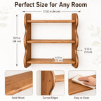 iFaveorr Solid Wood Floating Shelves for Wall 3-Tier, Rustic Wall Shelves Wall Mounted Storage Rack, Farmhouse Decor Floating Shelves Display for Apartment, Living Room and Bedroom