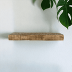 Posh Pollen - Hollow Floating Shelf, Hidden Bracket, Mango Wood, Heavy Duty, Wall Mounted Shelf, 48Wx12D, Light Wash