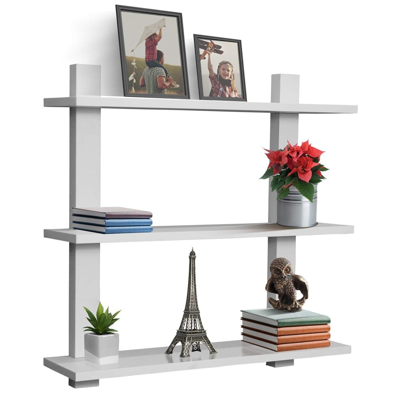 Bed Bath & Beyond Sorbus Modern 6” x 23.62” 5-Tier White MDF Floating Shelves