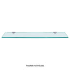 Dulles Glass 6x33" Floating Glass Shelf, 3/8" Tempered, Flat Polish, Shelf Only, Bathroom