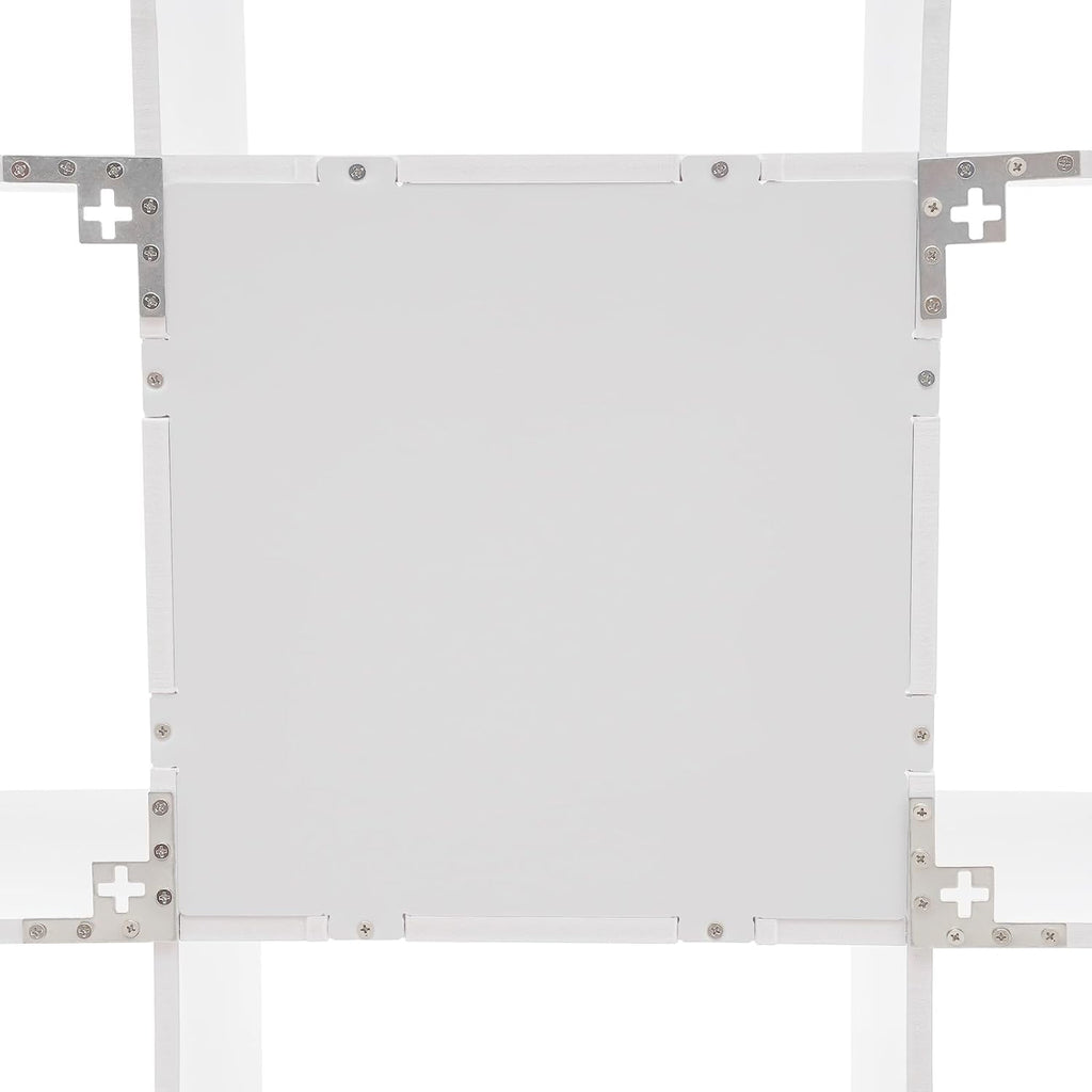 Wall Mounted Book Shelf Modern 3-Tier Floating Shelf Bookcase with 9 Compartments Wall Storage Shelves Floating Cube Shelf for Living Room Decoration Decor (White)