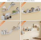 Sttoraboks Floating Shelves, Wall Shelf, Set of 3 Wall Mounted Metal Shelves with DIY Design for Wall Storage,White