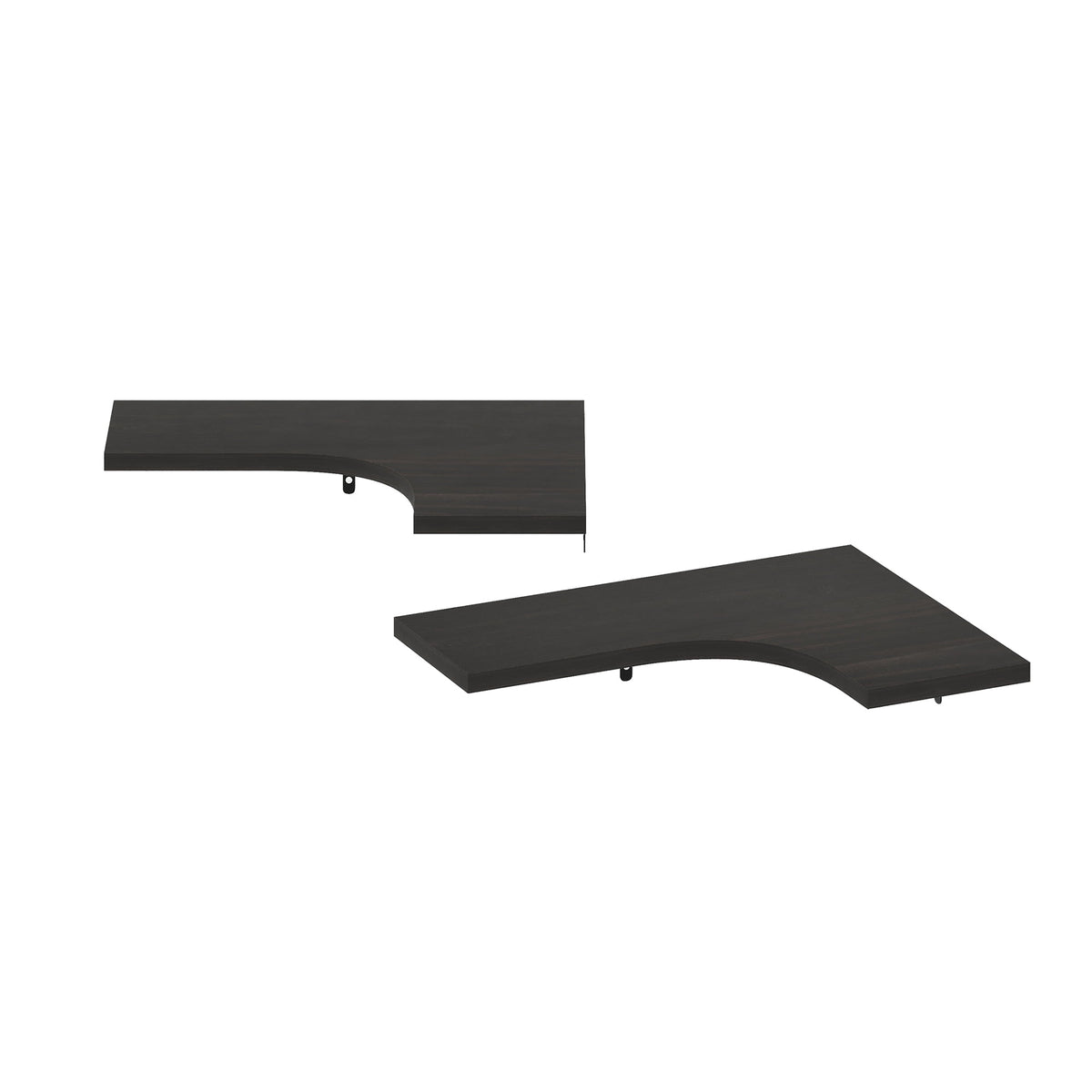 Furinno Rossi Wall Mounted Corner L-Shape Floating Display Shelves, Espresso, Set of 2