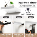 Sorbus Square Floating Shelf for Wall - 3 Small Shelves with Invisible Mounting Brackets for Living Room Decor, Bedroom, Bathroom Decor, Home & Kitchen - 9" Wall Shelf to Display Photos Trophies