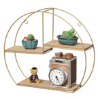 Vintiquewise 4-Tier Floating Circular Silhouette Wall Shelf - Metal Wall-Mounted Display Shelf, Multi-Functional Wall Storage - Perfect for Entryway, Bathroom, Bedroom, Living Room or Office, Gold