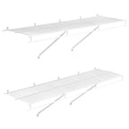 KFFKFF Wire Shelf Kit, 4 ft, Set of 2, Wall-Mounted Storage Shelves, Durable Carbon Steel Construction with Protective Coating, Floating Shelves for Closet, Bedroom, Living Room, Office, or Pantry
