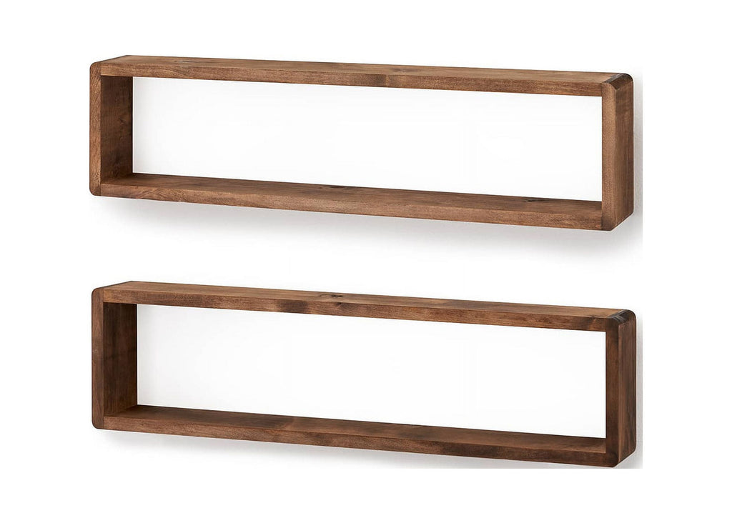 DRAKESTONE Stackable Floating Box Shelf, 2-Pack - Walnut